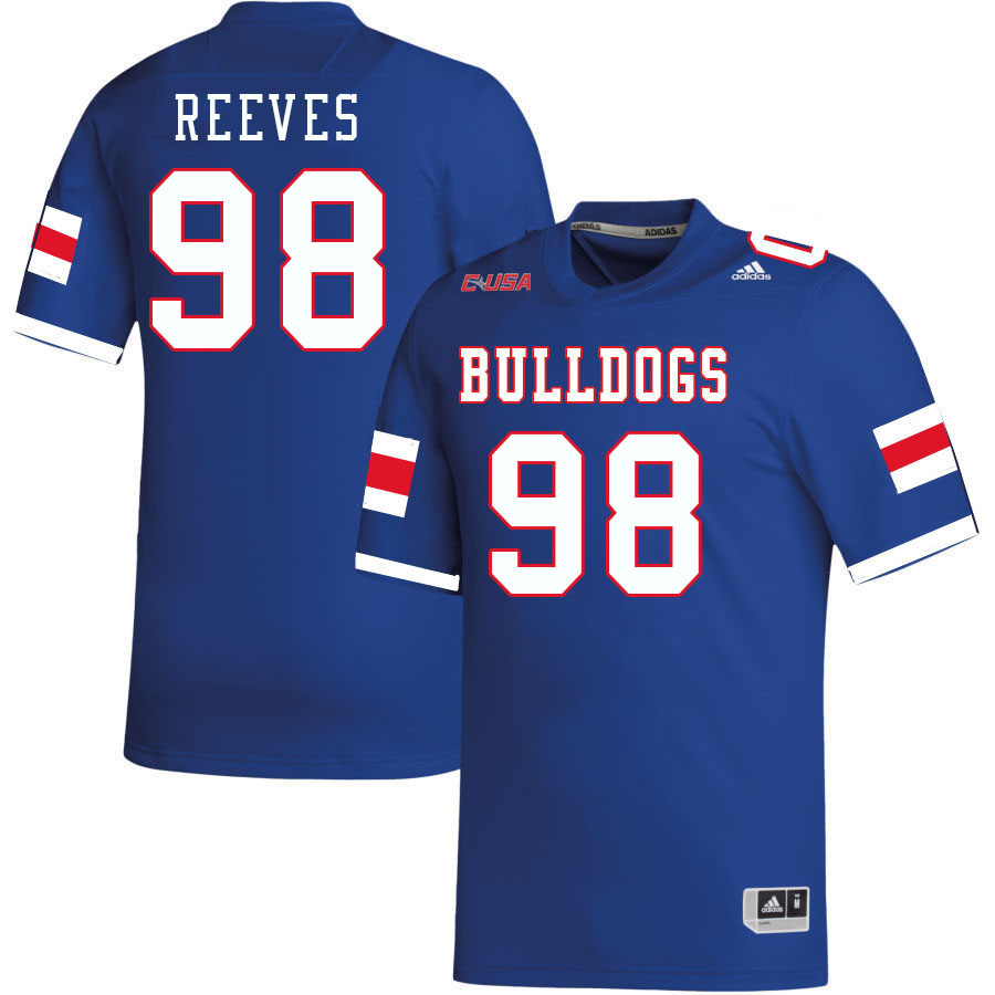 Men-Youth #98 Zyun Reeves Louisiana Tech Bulldogs 2023 College Football Jerseys Stitched Sale-Blue